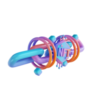 3D illustration Ethereum and NFT link png