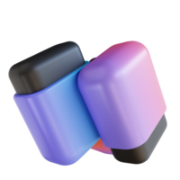 3d illustration crayon coloré gomme png