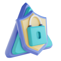 3D illustration protect security lock png