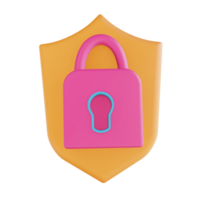 3D illustration security lock png