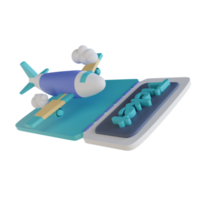 3D illustration flight ticket png