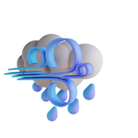 3D illustration night rain png