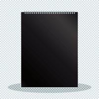 black notebook supply mockup vector