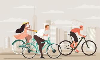 people riding bikes vector