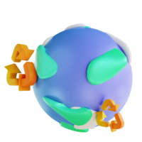 3D illustration earth recycling png