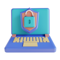 3D illustration laptop unlock png