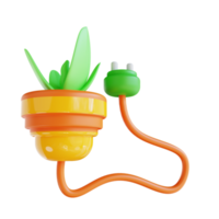 3d ilustración planta energía ecología adecuada png