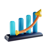 3d illustratie diagram omhoog geschikt voor afzet png