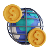dinheiro global de ilustração 3D png