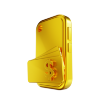 Ilustración 3d dinero digital dorado png