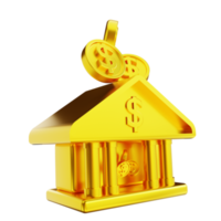 3d illustratie gouden bank geld png