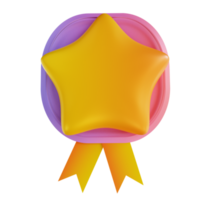 3D illustration colorful champion medal png