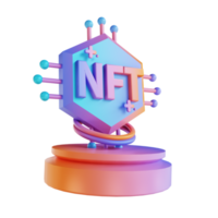 3d ilustración nft podio png