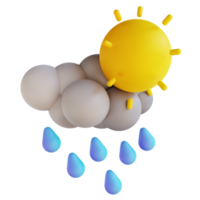 Ilustración 3d lluvia ligera png