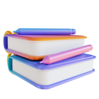 lápiz y cuaderno de ilustración 3d png