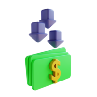 ilustración 3d reponer fondos y dinero png