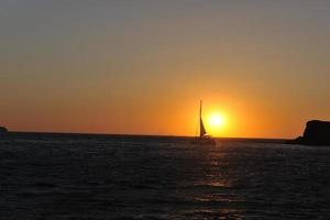 greece romantic sunset at sea photo