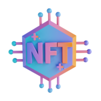 illustration 3d du processeur nft ethereum png