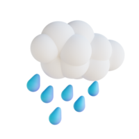 chuva forte de ilustração 3d png