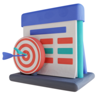 3D illustration target and calendar png