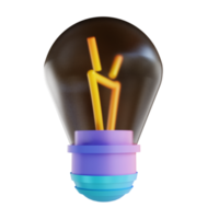 Ideas y luces de colores de ilustración 3d png