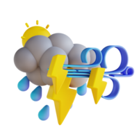 3d ilustración tormentosa tarde lluvia relámpago png