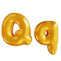 3d illustration balloon alphabet Q png