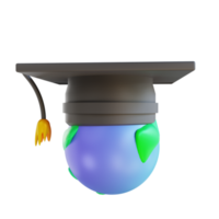 3d illustration graduation du monde coloré png