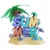 3D illustration summer png