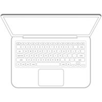 Laptop computer notebook outline. png