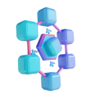 3d illustrazione Ethereum blockchain png