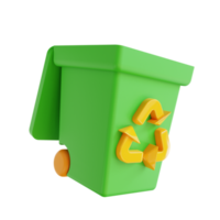 3D illustration Trash Bin suitable ecology png