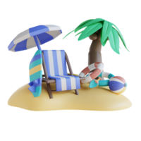 3D illustration summer camp png