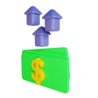 3d ilustración retiro de fondos y dinero png