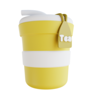 té helado de ilustración 3d png