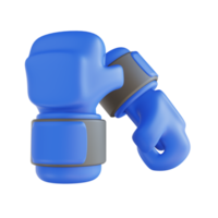 3D illustration blue boxing gloves sport png