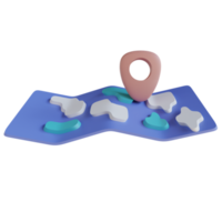 3d illustrazione viaggio carta geografica png