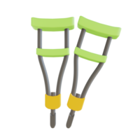 3D illustration crutch suitable for medical png