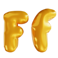 3D-Darstellung Ballonalphabet f png