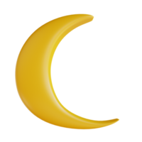 lune d'illustration 3d adaptée au ramadan png