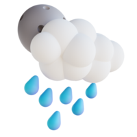 illustration 3d nuit de fortes pluies png