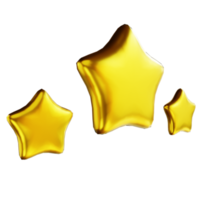 estrela dourada de ilustração 3D png