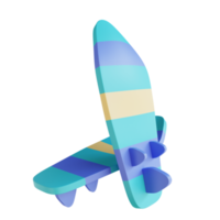 3D illustration surfing board png