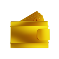 3D illustration golden wallet png