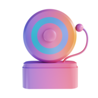 3D illustration colorful school bell png