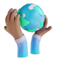 3D-Darstellung lieben die Erde und die Hände png