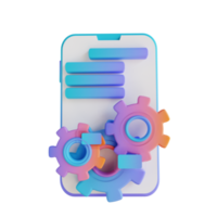 3D illustration mobile analytics data png