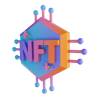 3D illustration NFT Ethereum processor png