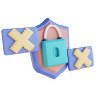 3D illustration wrong key png