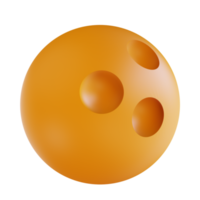 esporte de bola de boliche amarelo de ilustração 3d png